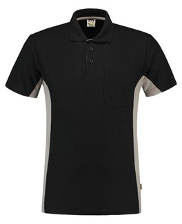 Tricorp Workwear 202002 Bi-Color unisex poloshirt Zwart Grijs 3XL