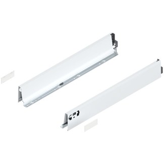 Blum ladezijkant set R+L voor TANDEMBOX Antaro  Hoogte M, incl. afdekkappen  NL: 550 mm  Kleur: Zijdewit
