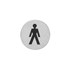 Intersteel pictogram herentoilet - zelfklevend - Ø 76 mm - RVS geborsteld