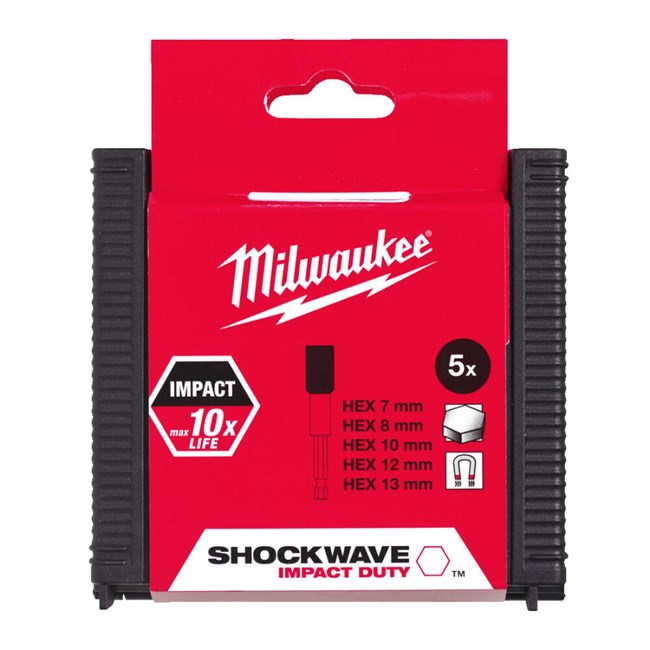 Terminal effect ontslaan Milwaukee doppenset Shockwave - 1/4"hex - slagvast - 5-delig