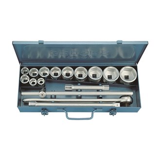 GEDORE dopsleutelset - 3/4" - 6-kant - 22-60mm - in stalen cassette - 16-delig