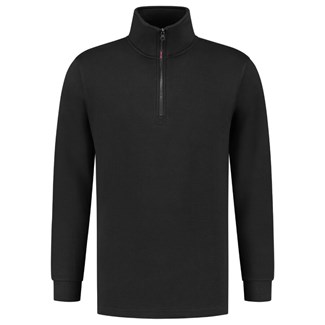 Tricorp sweater ritskraag - Casual - 301010 - zwart - maat L