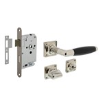 Intersteel Deurbeslag set Toiletslot RVS met Deurkruk Ton Basic op rozet Nikkel