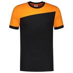 Tricorp 102006 T-shirt bicolor Naden - zwart/oranje - maat S