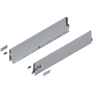 Blum ladezijkant set R+L voor TANDEMBOX Antaro  Hoogte K, incl. afdekkappen  NL: 650 mm  Kleur: Grijs Metallic