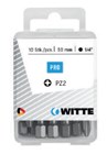 Witte pozidriv bits PRO [5x] - 1/4" - PZ 2 - 50 mm 