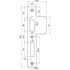 Nemef sluitplaat - rechthoekig - p4139/17 RVS  - draairichting 2-4 korte lip