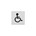 Intersteel pictogram toilet mindervalide - zelfklevend - 76x76 mm - RVS geborsteld