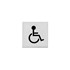 Intersteel pictogram toilet mindervalide - zelfklevend - 76x76 mm - RVS geborsteld
