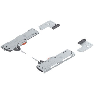 blum TIP-ON BLUMOTION SET eenheid L+R, 15-40kg voor LBX en MOV NL 350-600mm, inclusief meenemers en koppelstuk voor synchronisering Kleur: R7037 donkergrijs
