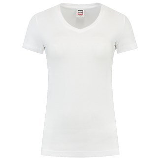 Tricorp dames T-shirt V-hals 190 grams - Casual - 101008 - wit - maat M