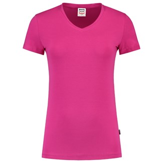 Tricorp dames T-shirt V-hals 190 grams - Casual - 101008 - fuchsia - maat M