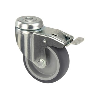 Staalimex zwenkwiel 75 mm rubber met rem