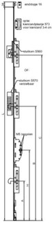 Habo raamespagnolet - 600 mm - 1 haak - 962SP-33