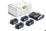 Festool energieset - SYS 18V 4x5,0/TCL 6 DUO - 4x 5.0 Ah accu's en lader incl. systainer