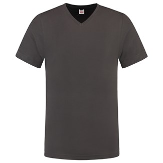 Tricorp T-shirt V-hals fitted - Casual - 101005 - donkergrijs - maat M