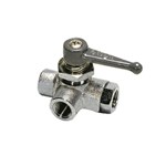 Legris - Kogelkraan - messing vernikkeld - 3-weg - 1/4" - binnen/binnen/binnen - DN6 - 0452.06.13