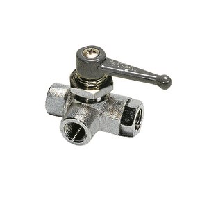 Legris - Kogelkraan - messing vernikkeld - 3-weg - 1/4" - binnen/binnen/binnen - DN6 - 0452.06.13