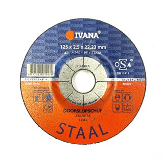 Ivana Silverline staal doorslijpschijf 125 mm