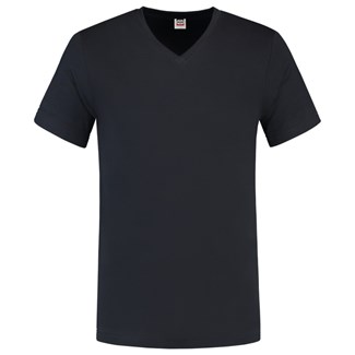Tricorp T-shirt V-hals fitted - Casual - 101005 - marine blauw - maat L