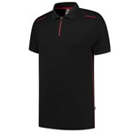 Tricorp Casual 202703 Accent unisex poloshirt Zwart Rood M