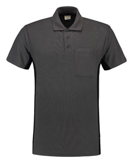 Tricorp Workwear 202002 Bi-color unisex poloshirt Donkergrijs Zwart 5XL