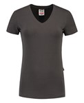 Tricorp dames T-shirt V-hals 190 grams - Casual - 101008 - donkergrijs - maat M