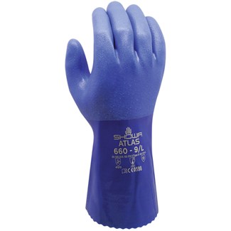 Showa 660 chemische beschermingshandschoen blauw maat M