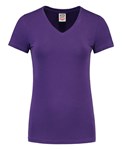 Tricorp dames T-shirt V-hals 190 grams - Casual - 101008 - paars - maat XXL