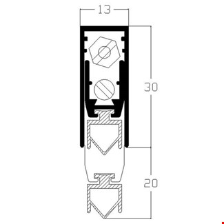 Luvema valdorpel - met rubber - Lu-TO20 - 1330mm