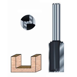 ENT groeffrees HM - 8 x 20 x 55 mm  - met HM grondmes - kolf 8 mm