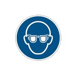 Brady gebodsticker M004 rond10 oogbescherming verplicht