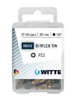 Witte pozidriv bits MAXX Bitflex tin [5x] - 1/4'' - PZ 3 - 25 mm