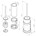 Dauby toiletborstel houder - Pure Plus - ruw brons - whitepot