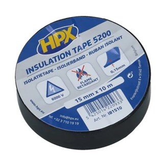 HPX PVC isolatietape - zwart - 15mm x 10m