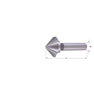 DORMER HSS verzinkboor - 90° - met 3-snijkanten cilindrische schacht - DIN 335 C - ongecoat