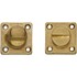 Intersteel toilet-/badkamersluiting met vierkant rozet - 38x38 mm - messing getrommeld