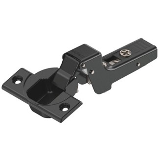 blum CLIP top 110° scharnier zonder veer voor inliggende aanslag en stalen schroeftop Kleur: onyx zwart