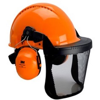 3M Bosbouwcombinatie - Veiligheidshelm, Gehoorkappen, Houder en Gelaatsscherm oranje 