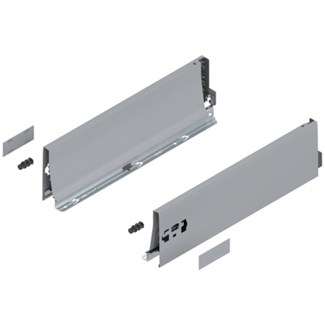 Blum ladezijkant set R+L voor TANDEMBOX Antaro  Hoogte K, incl. afdekkappen  NL: 400 mm  Kleur: Grijs Metallic