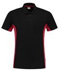 Tricorp Workwear 202002 Bi-Color unisex poloshirt Zwart Rood XS