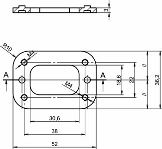 Assa Abloy opvulplaat - P5092 - verzinkt - 52 x 36 mm - A000193073