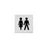 Intersteel pictogram dames en heren - zelfklevend - 76x76 mm - RVS geborsteld