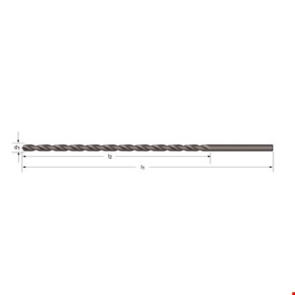 DORMER HSS extra lange spiraalboor - met cilindrische schacht - BS 328 N - stoomontlaten - 10xD
