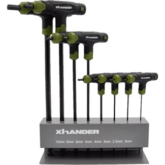 XHANDER Inbussleutelset met Kogelkop en T-greep 8-delig - 2 tot 10 mm