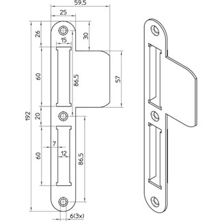 Nemef sluitplaat geel ps4119/33 dr2-4 L.lip