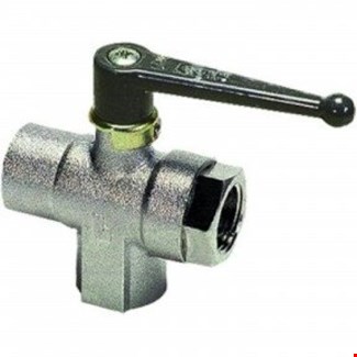 Legris - Kogelkraan Mini- messing vernikkeld - 3-weg - 1/4" - binnen/binnen/binnen - DN6 - L Boring - 0482.06.13