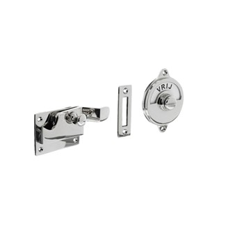 Intersteel WC-overslag - met bocht - met tekst "vrij/bezet" - chroom