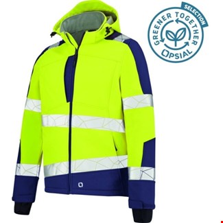 Opsial Softshell jas geel-marineblauw High-Visibility - maat 5XL