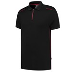 Tricorp Casual 202703 Accent unisex poloshirt Zwart Rood L